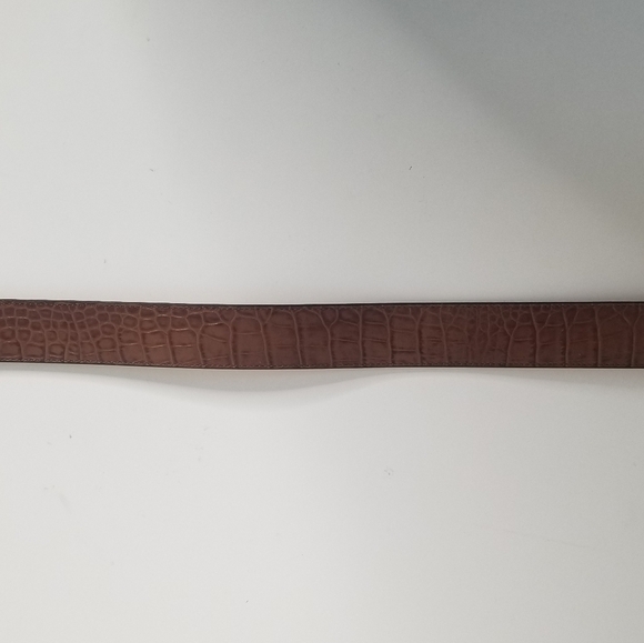 NWT Cole Haan Wide Croc Embossed Woodbury Brown Belt Size S main image 8